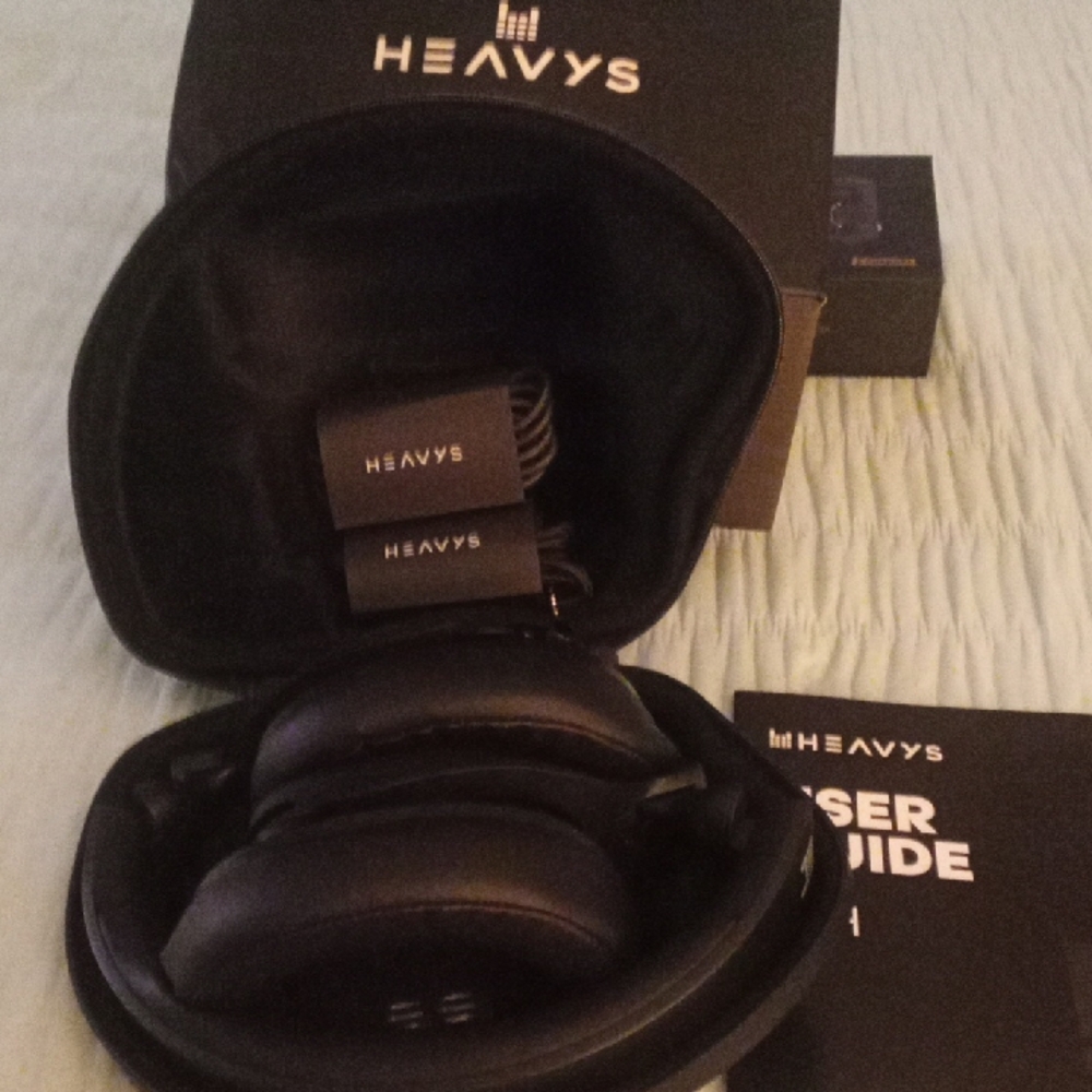 HEAVYS Black Headphones with Case